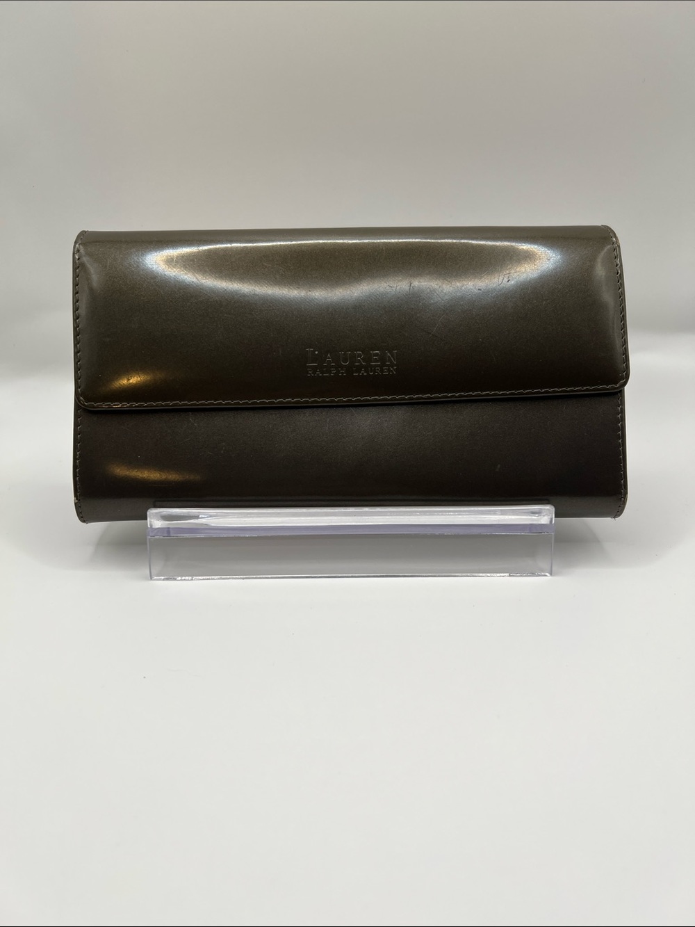 Lauren Ralph Lauren Olive Leather Continental Wallet - Picture 2 of 10